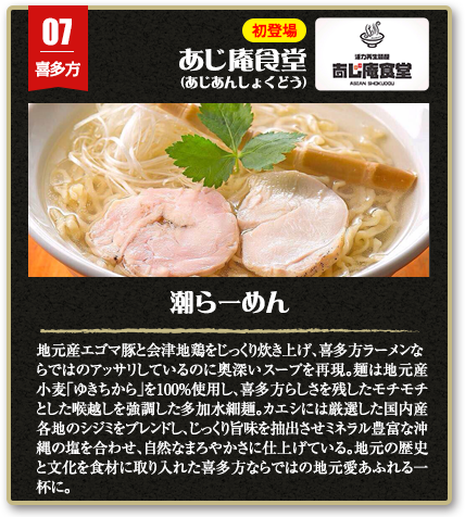 喜多方らーめん「あじ庵食堂」